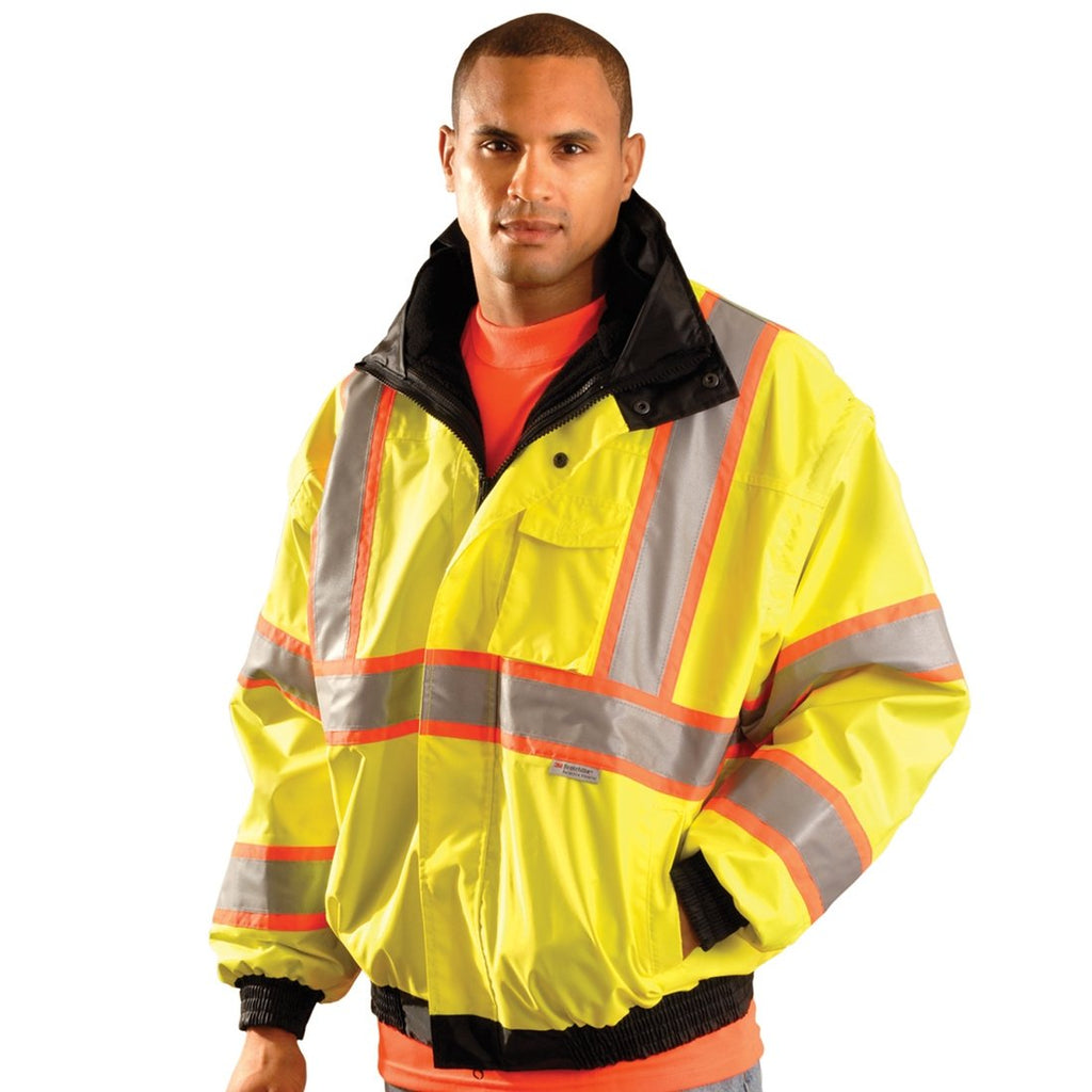 Class 3 Premium Two-Tone Bomber Jacket - Lime - Large