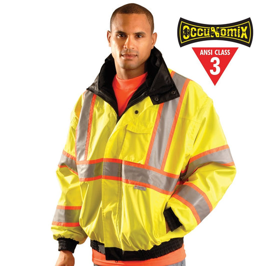 Class 3 Premium Two-Tone Bomber Jacket - Lime - XL