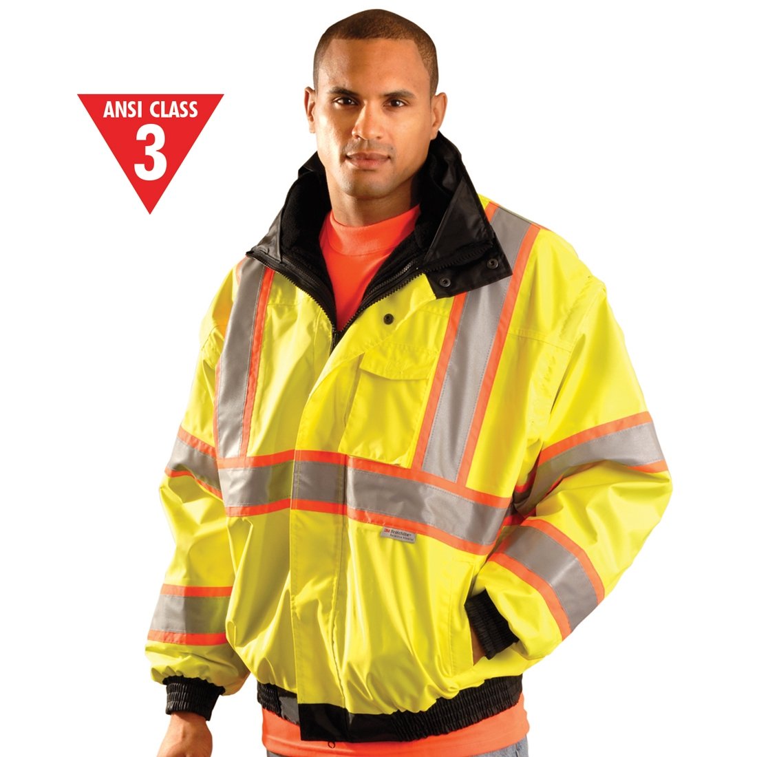 Class 3 Premium Two-Tone Bomber Jacket - Lime - Large