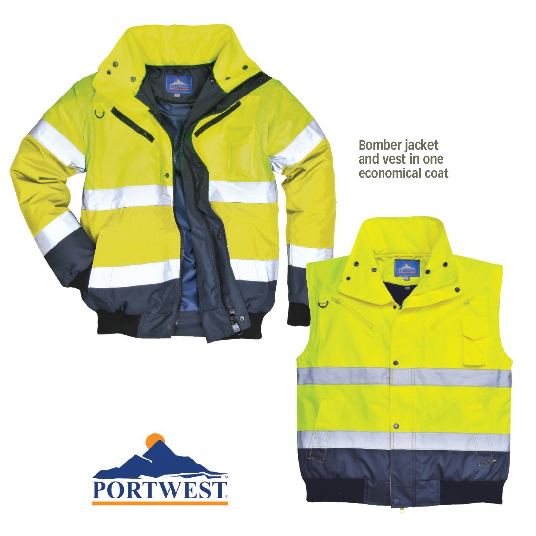 Classic 3-In-1 Bomber Jacket - Lime - 2XL
