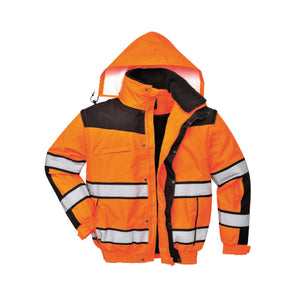 High Contrast 3-In-1 Bomber Jacket - Orange - Large
