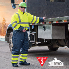 High Visibility Winter Lined Coverall - Lime - 3X