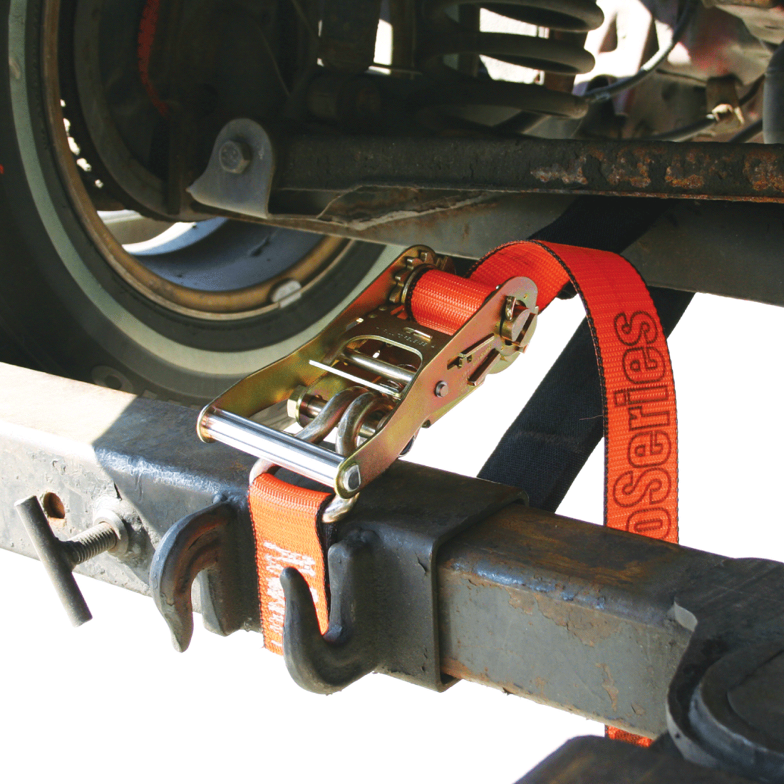 VULCAN Under Lift Ratcheting Vehicle Tie Down Straps - 2 Pack - PROSeries - 5,000 Pound Safe Working Load