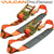 VULCAN Under Lift Ratcheting Vehicle Tie Down Straps - 2 Pack - PROSeries - 5,000 Pound Safe Working Load