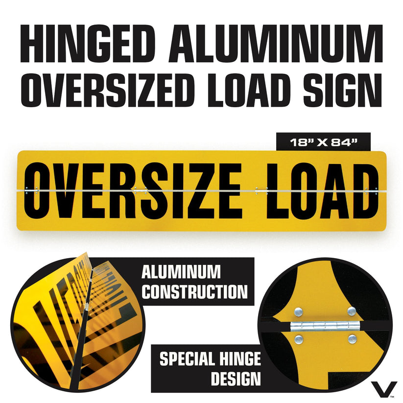 Load Control Sign VULCAN Flags, Oversize Load Signs, and Magnets Kit - Includes 1 Alumin ...