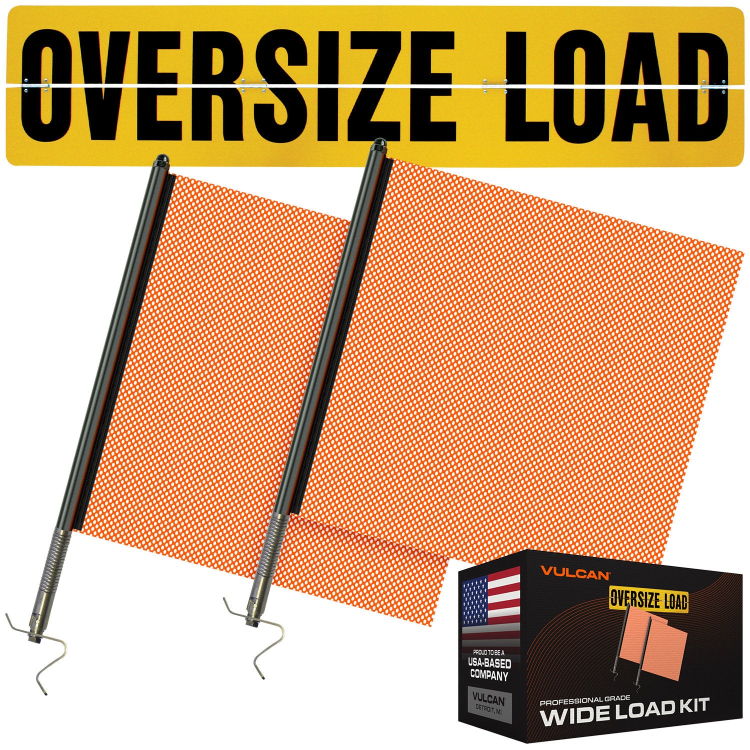 VULCAN Flags and Oversize Load Sign Kit - Includes 1 Aluminum Oversize ...