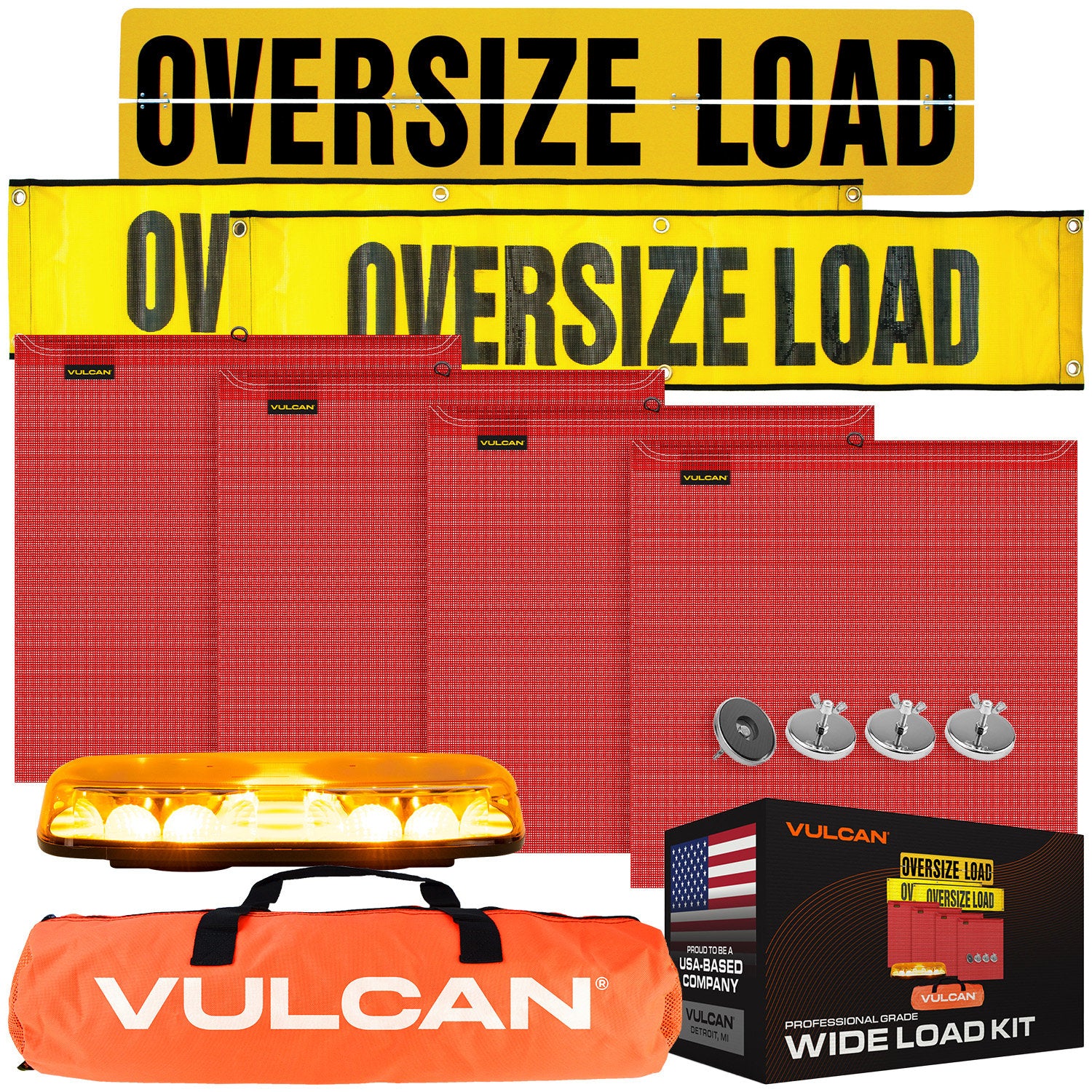 VULCAN Wide Load Kit For Pilot Cars - Includes (1) Hinged Aluminum 12x ...
