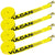 VULCAN Winch Strap with Wire Hook - 2 Inch x 27 Foot - 4 Pack - Classic Yellow - 3,300 Pound Safe Working Load