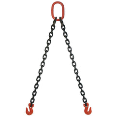 VULCAN Double Leg Mechanical Lifting Sling with Grab Hooks - 9/32 Inch - Grade 80 - 20 Feet