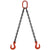 VULCAN Double Leg Mechanical Lifting Sling with Sling Hooks - 3/8 Inch - Grade 80 - 7.5 Feet