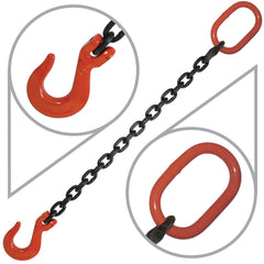 VULCAN Single Leg Mechanical Lifting Sling with Sling Hook - 9/32 Inch - Grade 80 - 10 Feet