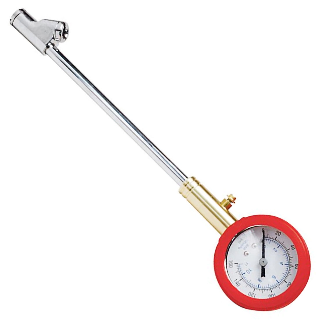 Straight On Foot Dual Head Truck Air Gage Tire Pressure Gauge Accurate Dually 