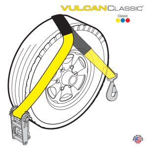 Scratch And Dent VULCAN Wheel Dolly Tire Harness - Twisted Snap Hook - 84 Inch - Classic Yellow - 3,300 Pound Safe Working Load