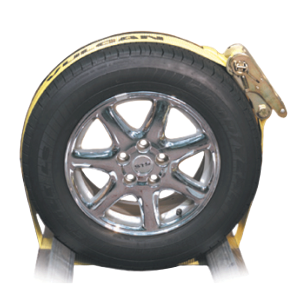 Scratch and Dent VULCAN Yellow 3 Inch x 156 Inch Wheel Dolly Wrap with Ratchet - 5000 Pound Safe Working Load