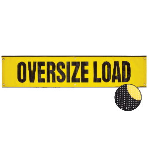 VULCAN Oversize Load Banner with Grommets - Mesh - 18 Inch x 84 Inch