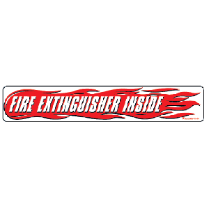 Fire Extinguisher Inside with Flames Decal