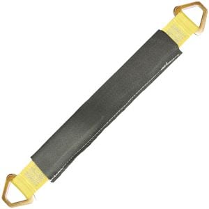 VULCAN Car Tie Down Axle Strap with Wear Pad - 3-Ply Stiff - 2 Inch x 22 Inch - Classic Yellow - 3,300 Pound Safe Working Load