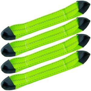 VULCAN Car Tie Down Axle Strap with Wear Pad Eyes - Eye and Eye - 2 Inch x 22 Inch - High-Viz - 4 Pack - 3,300 Pound Safe Working Load