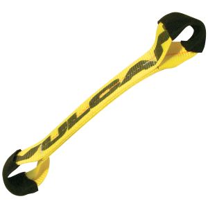 VULCAN Car Tie Down Axle Strap with Wear Pad Eyes - Eye and Eye - 2 Inch x 22 Inch - Classic Yellow - 3,300 Pound Safe Working Load