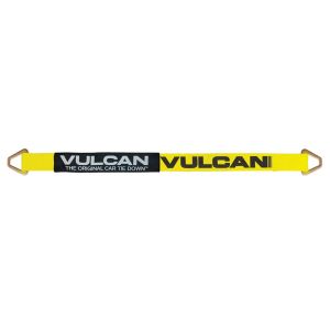 Scratch And Dent VULCAN Car Tie Down Axle Strap with Wear Pad - 2 Inch x 36 Inch - 4 Pack - Classic Yellow - 3,300 Pound Safe Working Load