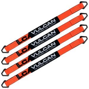VULCAN Car Tie Down Axle Strap with Wear Pad - 2 Inch x 36 Inch, 4 Pack - PROSeries - 3,300 Pound Safe Working Load