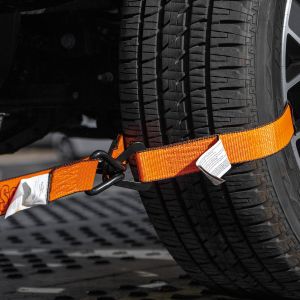 VULCAN Car Tie Down Axle Strap with Wear Pad - 2 Inch x 36 Inch - 4 Pack - PROSeries - 3,300 Pound Safe Working Load