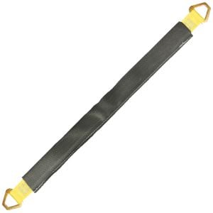 VULCAN Car Tie Down Axle Strap with Wear Pad - 3-Ply Stiff - 2 Inch x 36 Inch - Classic Yellow - 3,300 Pound Safe Working Load