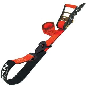 VULCAN Axle Tie Down Combo Strap with Chain Tail Ratchet - 2 Inch x 114 Inch - 4 Pack - PROSeries - 3,300 Pound Safe Working Load