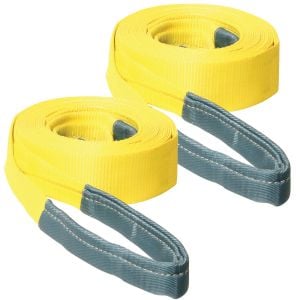 VULCAN Tow Strap with Reinforced Eyes - Standard Duty - 3 Inch x 30 Foot, 2 Pack - 7,500 Pound Towing Capacity