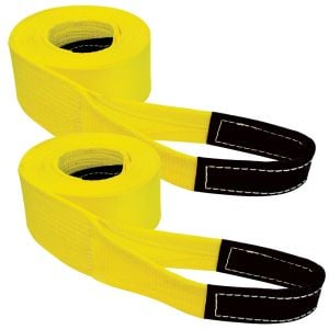 VULCAN Tow Strap with Reinforced Eyes - Heavy Duty - 4 Inch x 30 Foot, 2 Pack - 10,000 Pound Towing Capacity