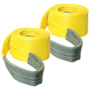 VULCAN Tow Strap with Reinforced Eyes - Heavy Duty - 6 Inch x 30 Foot - 2 Pack - 15,000 Pound Towing Capacity