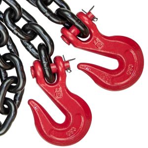 VULCAN Binder/Safety Chain Tie Down with Grab Hooks - Grade 80 - 1/2 Inch x 10 Foot - 12,000 Pound Safe Working Load