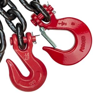 VULCAN Binder/Safety Chain Tie Down with Grab Hooks and Sling Hooks - Grade 80 - 1/2 Inch x 12 Foot - 12,000 Pound Safe Working Load