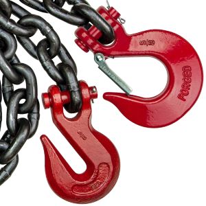 VULCAN Binder/Safety Chain with Grab and Sling Hooks - Heavy Duty Grade 80 - 5/8 Inch x 12 Foot - 18,100 Pound Safe Working Load
