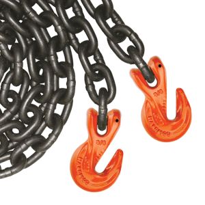 VULCAN Binder Chain Tie Down with Grab Hooks - Grade 100 - 3/8 Inch x 25 Foot - PROSeries - 8,800 Pound Safe Working Load