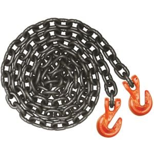 VULCAN Binder Chain Tie Down with Grab Hooks - Grade 100 - 1/2 Inch x 20 Foot - PROSeries - 15,000 Pound Safe Working Load