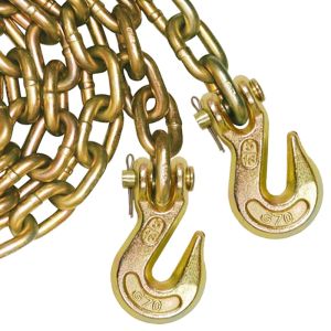 VULCAN Binder Chain with Clevis Grab Hooks - Grade 70 - 5/16 Inch x 20 Foot - 4,700 Pound Safe Working Load