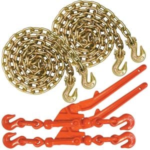 2pack 5/16" X 14ft Tow Chain Tie Down Binder Chain Flatbed Truck Trailer Safety 