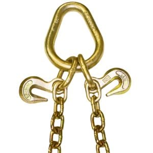 VULCAN Towing Chain Bridle - Forged 4 Inch Mini J Hooks - Grade 70 Chain - 36 Inches - 4,700 Pound Safe Working Load