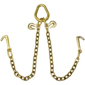 Johnstown Towing Chain Bridle with Forged 4 Inch Mini J Hooks - Grade 70 - 36 Inch - 4,700 Pound Safe Working Load