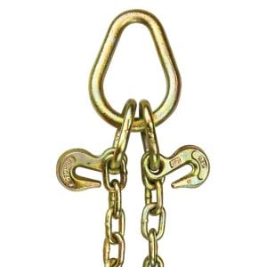Johnstown Towing Chain Bridle with 8 Inch J Hooks - Grade 70 Chain - 40 Inches Long - 4,700 Pound Safe Working Load