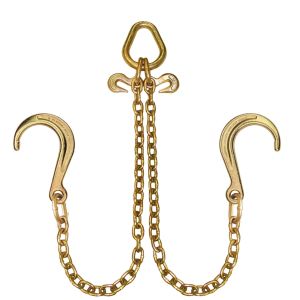 VULCAN Towing Chain Bridle - 8 Inch J Hooks - Grade 70 Chain - 40 Inches Long - 4,700 Pound Safe Working Load