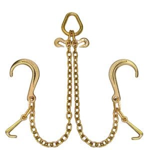 VULCAN Towing Chain Bridle - 8 Inch and 4 Inch J Hooks - Grade 70 Chain - 40 Inches Long - 4700 Pound Safe Working Load