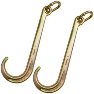 VULCAN 15 Inch Long Tow Hook on Coupling Link - Pair - 5,400 Pound Safe Working Load - For Tow Trucks or Flatbed Trailers