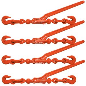 VULCAN Load Binders with 2 Grab Hooks - Lever Style - For 5/16 Inch Grade 70 or 3/8 Inch Grade 43 Chain - 5,400 Pound Safe Working Load