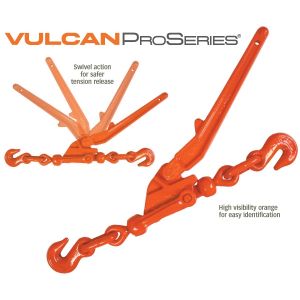 VULCAN Load Binder with 2 Grab Hooks, 4 Pack - Lever Style - 5,400 Pound Safe Working Load - For 5/16 Inch Grade 70 or 3/8 Inch Grade 43 Chain