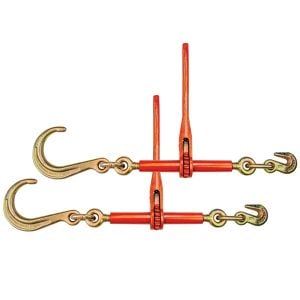 VULCAN Ratchet Binder with Towing J Hook - 2 Pack - 5,400 Pound Safe Working Load (Works with 5/16 Inch or 3/8 Inch Chain)