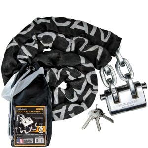 VULCAN Premium Case-Hardened Security Chain And Lock Kits (5/16" Chain), Nearly Impossible To Defeat, Cannot Be Cut With Bolt Cutters Or Hand Tools - Lifetime Guarantee