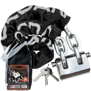 VULCAN Security Chain and Lock Kit - Premium Case-Hardened - 3/8 Inch x 3 Foot (+/-2 Inches) - Chain Cannot Be Cut with Bolt Cutters or Hand Tools