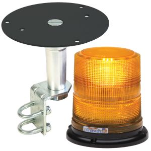 Beacon and Mount Combination Kit - Whelen Amber Beacon and VULCAN Strobe Beacon Universal Mirror Mounting Bracket - Assembly Required